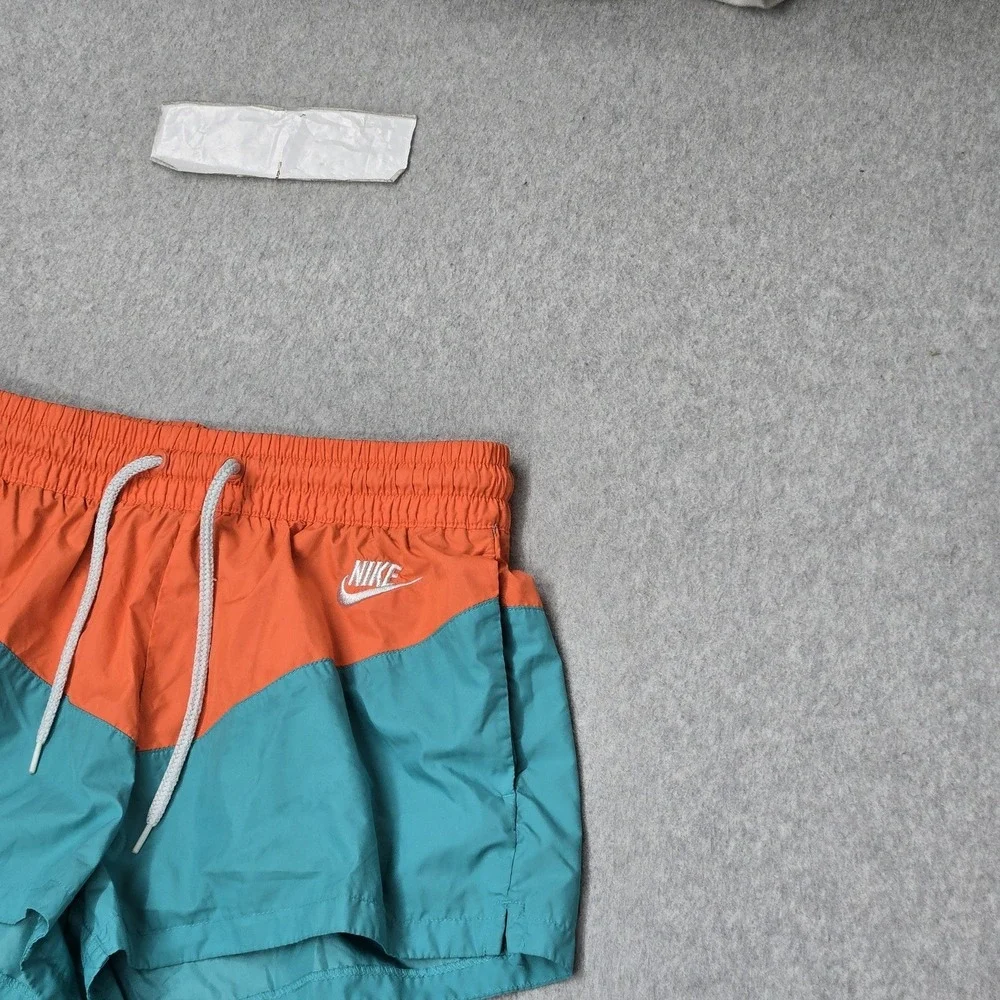 Nike Women Shorts S‎ Teal Colorblock Swimwear AR2362-309 Swim Trunks Logo